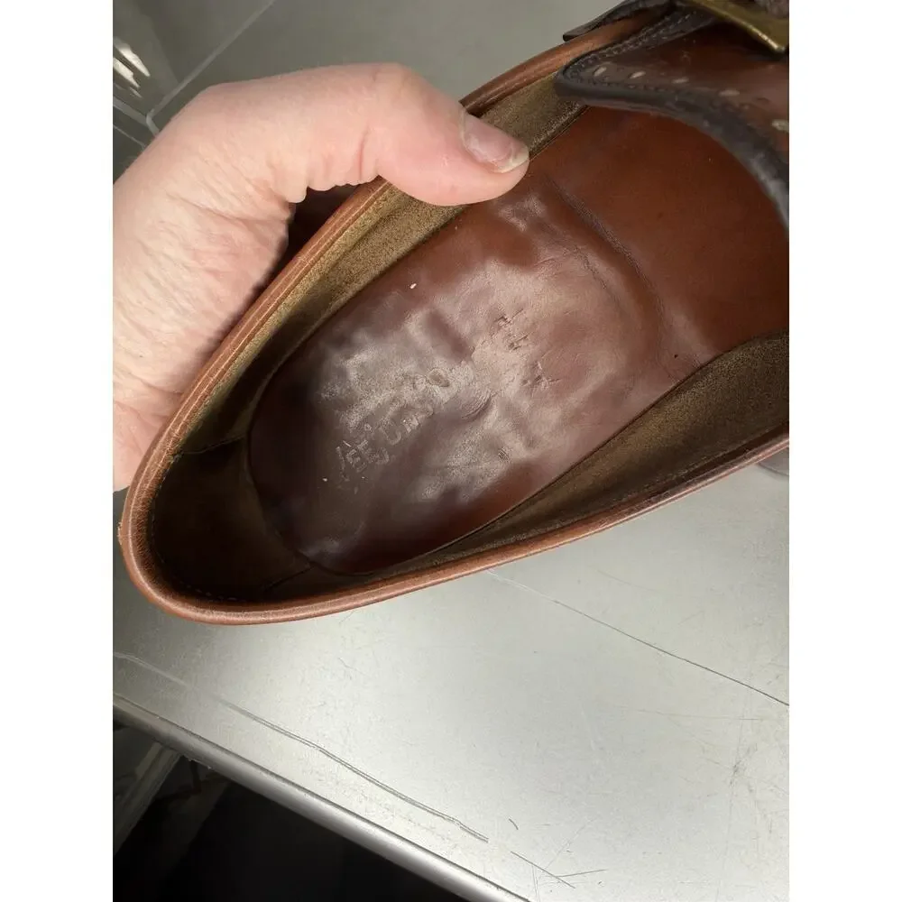 VTG GH Bass Mens 8 Weejuns Cognac Leather Loafer Shoes  display picture 2